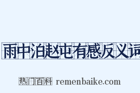 雨中泊赵屯有感反义词是什么意思的图片